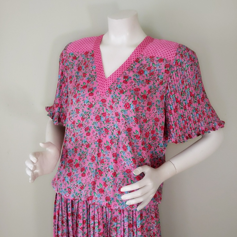 Diane Freis Liberty Floral Print Drop Waist Dress - Picture 2 of 8